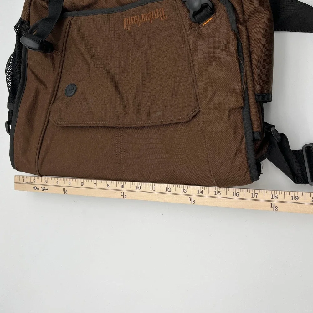 Timberland Messenger Bag Mens OS Brown Canvas Laptop Satchel Crossbody Travel